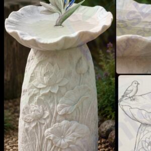 Bird of Paradise – Handcrafted Birdbath – Pichwai Art